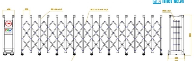 Bản vẽ autocad mẫu cổng xếp tự động